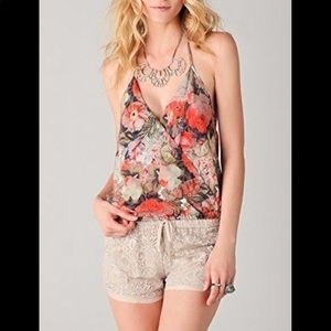 Haute Hippie Silk Floral Halter Tulip Shopbop Med.